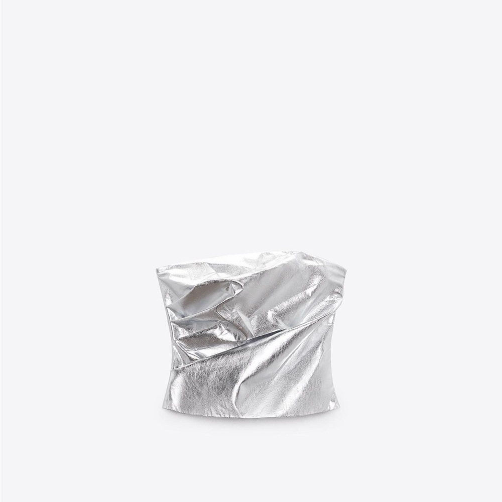 Zara Silver Metallic Top